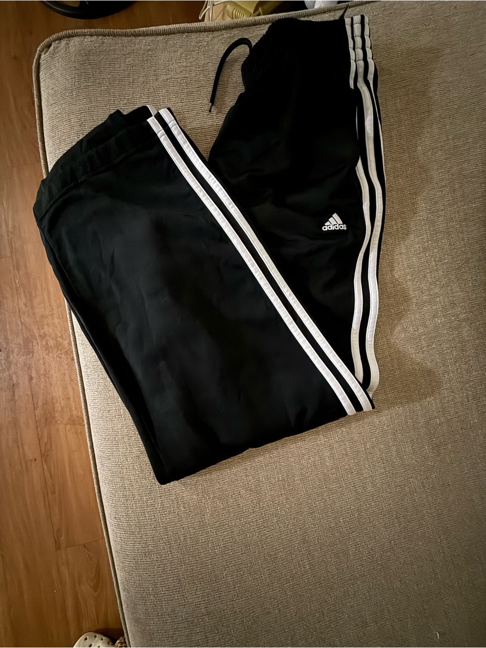adidas Black Joggers with White Triple Stripes - Kids